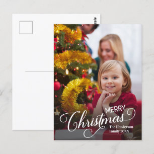 Frohe Weihnachten Simple Custom Foto Postkarte