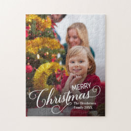 Frohe Weihnachten Simple Custom Foto Puzzle