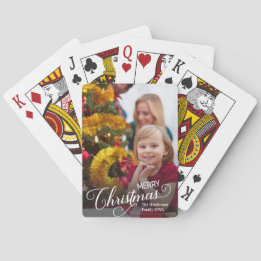 Frohe Weihnachten Simple Custom Foto Spielkarten