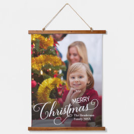 Frohe Weihnachten Simple Custom Foto Wandteppich Mit Holzrahmen