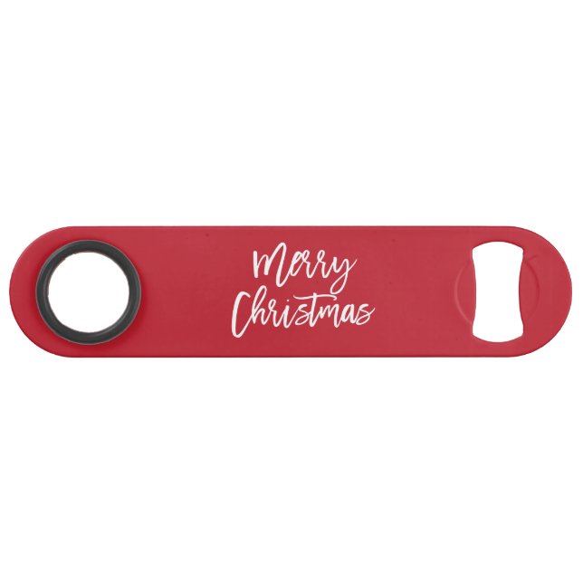 Frohe Weihnachten Simple Red Bottle Opener Speed Flaschenöffner (Vorderseite (Horizontal))