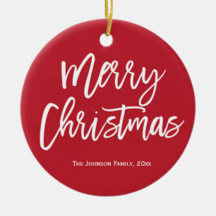 Frohe Weihnachten Simple Red Tree Ornament