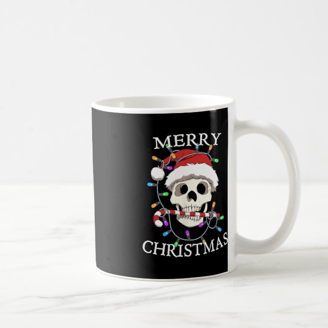 Frohe Weihnachten Skull Skeleton Männer Frauen Kaffeetasse (Rechts)