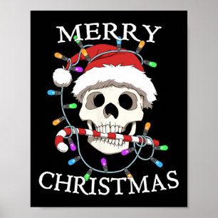 Frohe Weihnachten Skull Skeleton Männer Frauen Poster