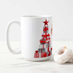 Frohe Weihnachten SlipperyJoe rot weiß silber Gesc Kaffeetasse