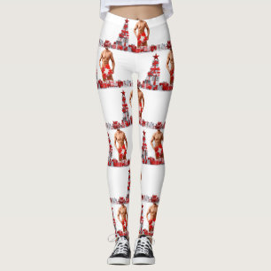 Frohe Weihnachten SlipperyJoe rot weiß silber Gesc Leggings