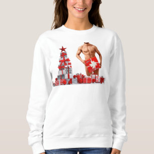 Frohe Weihnachten SlipperyJoe rot weiß silber Gesc Sweatshirt