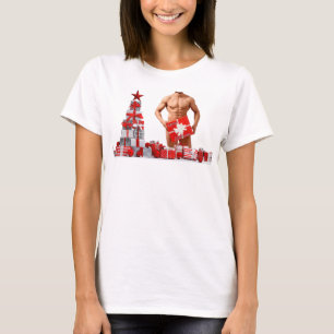 Frohe Weihnachten SlipperyJoe rot weiß silber Gesc T-Shirt