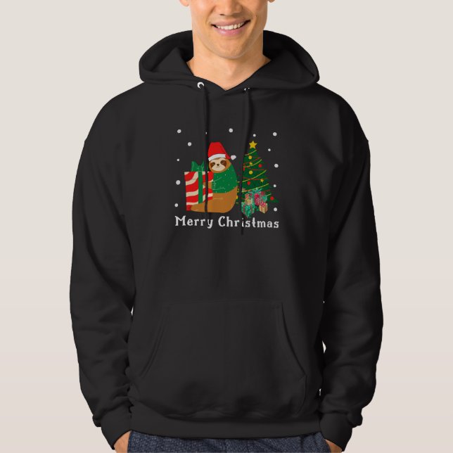 Frohe Weihnachten Sloth Christmas Hoodie (Vorderseite)