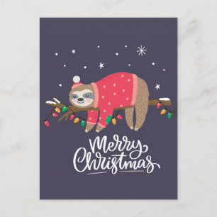Frohe Weihnachten Sloth Postkarte