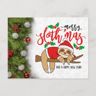 Frohe Weihnachten Sloth Postkarte