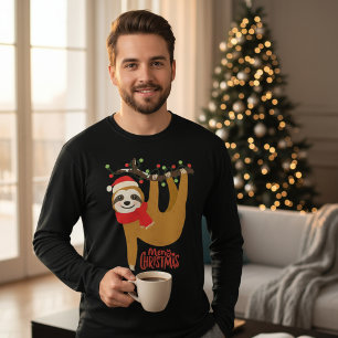 Frohe Weihnachten Sloth   Urlaub Tri-Blend Shirt