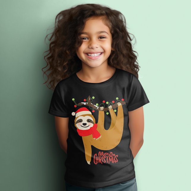 Frohe Weihnachten Sloth | Urlaub Tri-Blend Shirt (Von Creator hochgeladen)