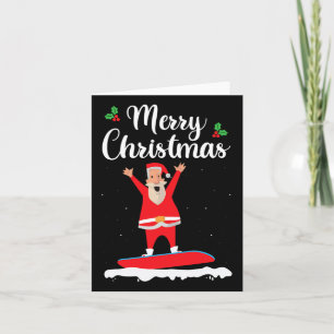Frohe Weihnachten Snowboarden Weihnachtsmann Board Karte