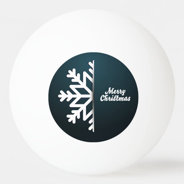 Frohe Weihnachten Snowflake Blue Tischtennisball (Vorderseite)