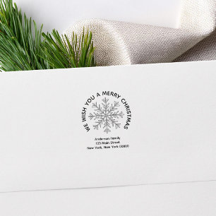 Frohe Weihnachten Snowflake Holiday Rücksendeadres Permastempel