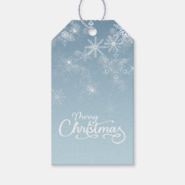 Frohe Weihnachten Snowflakes Blue Holiday Geschenkanhänger