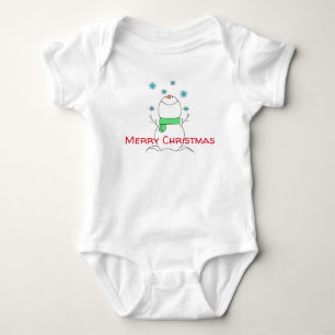 Frohe Weihnachten Snowman Baby Strampler
