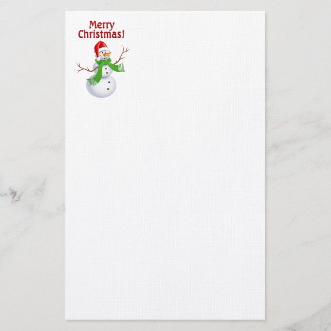 Frohe Weihnachten Snowman Briefpapier (Vorderseite)