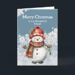 Frohe Weihnachten Snowman Friend Karte<br><div class="desc">Das Lächeln eines Schneemanns,  so warm und hell,  genau wie unsere Freundschaft,  pure Freude. Frohe Weihnachten,  mein lieber Freund,  unser Lachen soll nie enden.</div>