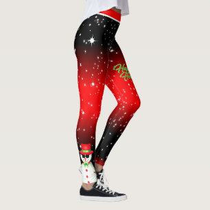 Frohe Weihnachten Snowman glückliche Tage Leggings
