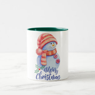 Frohe Weihnachten Snowman Grüße Urlaub Design Zweifarbige Tasse