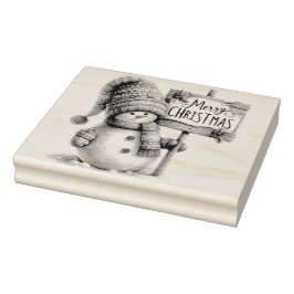 Frohe Weihnachten Snowman Gummistempel