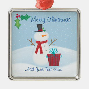 Frohe Weihnachten Snowman Keramik Ornament