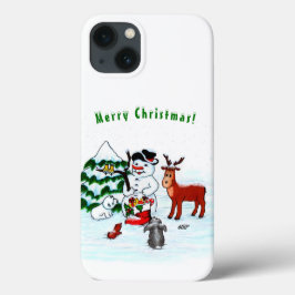 Frohe Weihnachten! Snowman mit Freunden Case-Mate iPhone Hülle