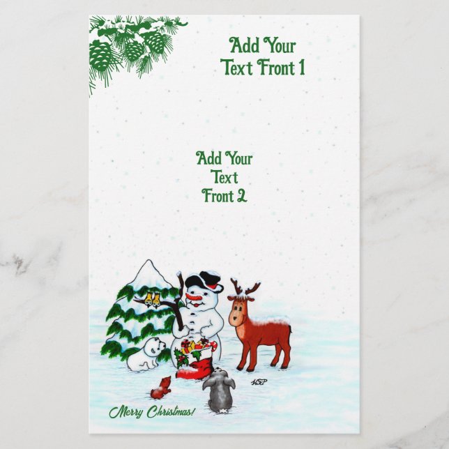 Frohe Weihnachten! Snowman mit Freunden Flyer (Vorne)