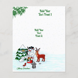 Frohe Weihnachten! Snowman mit Freunden Flyer