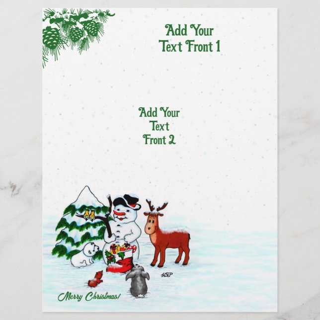 Frohe Weihnachten! Snowman mit Freunden Flyer (Vorne)