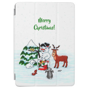 Frohe Weihnachten! Snowman mit Freunden iPad Air Hülle