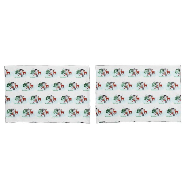 Frohe Weihnachten! Snowman mit Freunden Kissenbezug (Vorderseite-Set)