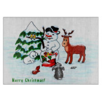 Frohe Weihnachten! Snowman mit Freunden