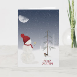 Frohe Weihnachten Snowman mit Stern
