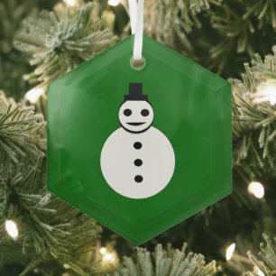 Frohe Weihnachten Snowman Ornament Aus Glas