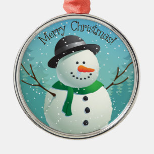 Frohe Weihnachten Snowman Ornament Aus Metall