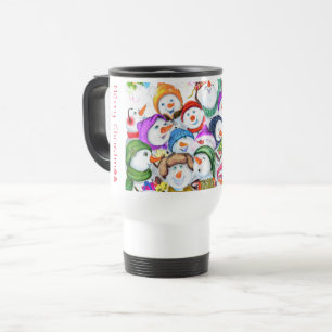 Frohe Weihnachten Snowman Party Travel Mug Reisebecher