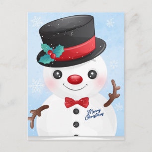 Frohe Weihnachten Snowman Postkarte