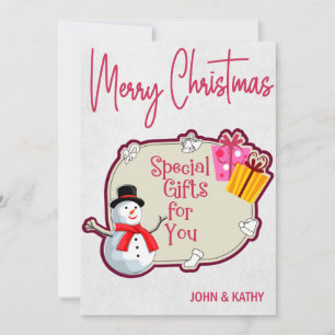 Frohe Weihnachten Snowman präsentiert Weihnachtska