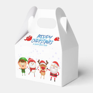 Frohe Weihnachten Snowman Santa Claus Rudolph Elf Geschenkschachtel