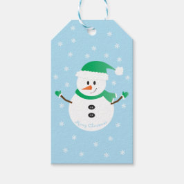 Frohe Weihnachten Snowman Snowflakes Geschenkanhänger