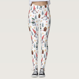 Frohe Weihnachten Snowman Snowflakes Muster Leggings