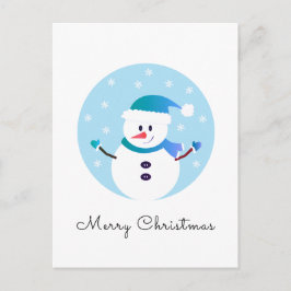 Frohe Weihnachten Snowman Snowflakes Postkarte