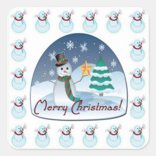 Frohe Weihnachten Snowman Stickers