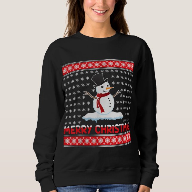 Frohe Weihnachten Snowman Sweatshirt (Vorderseite)