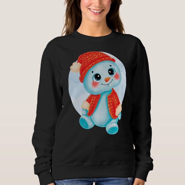Frohe Weihnachten Snowman Sweatshirt (Vorderseite)