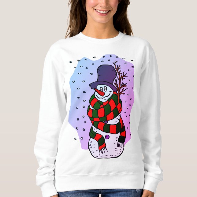 Frohe Weihnachten Snowman Sweatshirt (Vorderseite)