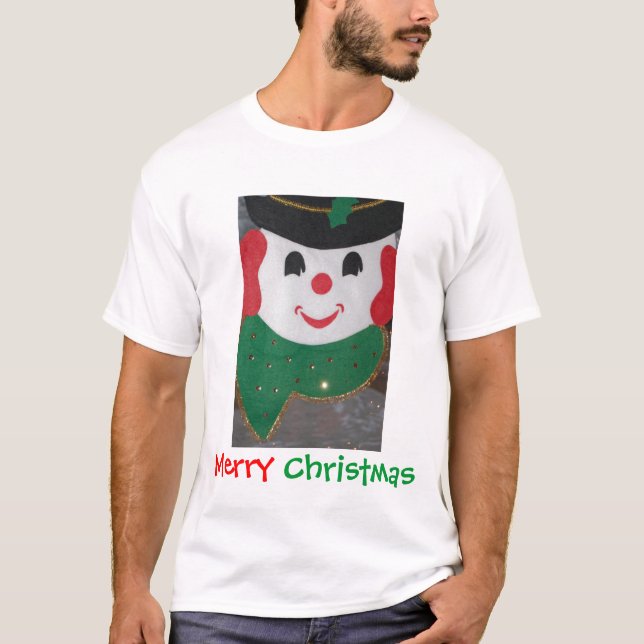 Frohe Weihnachten Snowman T-Shirt (Vorderseite)